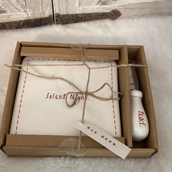 Rae Dunn Silent Night & Peace Cheese Board Set - Picture 4 of 8